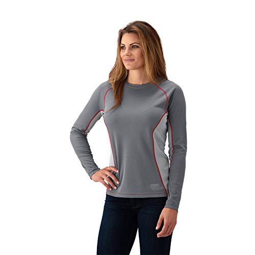 Polaris Slingshot Women's Long-Sleeve Mesh Cooling Shirt with Slingshot Logo, Gray/Red - 2XL