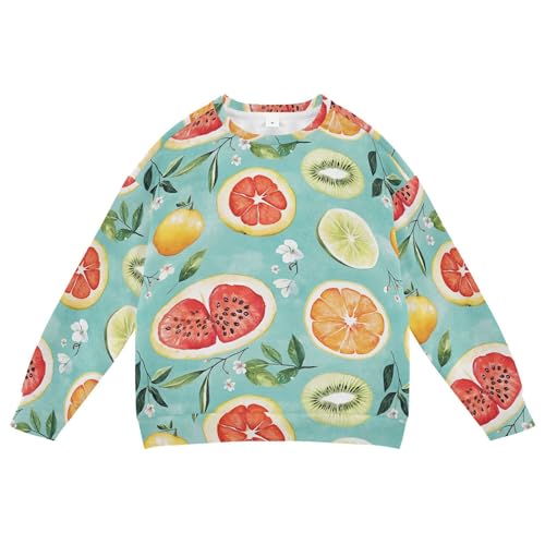JUNZAN Beauty Maclura Pomifera Fruit Teal Little Kids Pullover Hoodie Crewneck Hoodies for Girls Party 4T