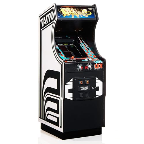 Numskull Quarter Arcades Qix Collector's Edition Mini Arcade - 1/4 Scale Authentic Wooden Replica, Original ROM, Rechargeable Battery & 3W Speakers for Retro Enthusiasts