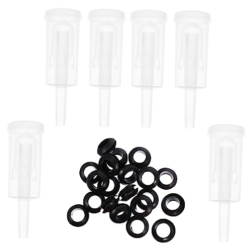Garneck Plastic Stopper Set 6pcs 3-piece One-way Valve for Beer Wine Brewing Wide Mouth Lids