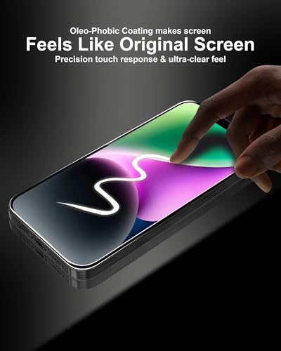 Image of Affix 2 Pack for iPhone 14 Plus and iPhone 13 Pro Max Full Coverage Tempered Glass, Screen Protector Guard with Easy Fix Installation Tool, 9H Hardness Shatterproof, HD Clear Scratch Resistant