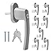 Produktbild kwmobile Fenstergriff Aluminium abschließbar 8X - Kindersicherung Fenstersicherung mit Schloss in Stiftlänge 35mm - Fensterschloss in Grau