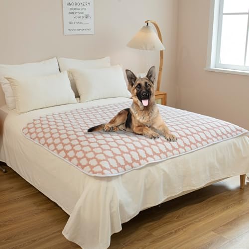 Amarrirose wasserdichte Hundedecke - 80x100 cm Maschinenwaschbar, Kuschelig weiche Sofadecke mit kuscheliger Polsterung, 3D strukturierte Wolken, Warme weiche Katzendecke, Rosa