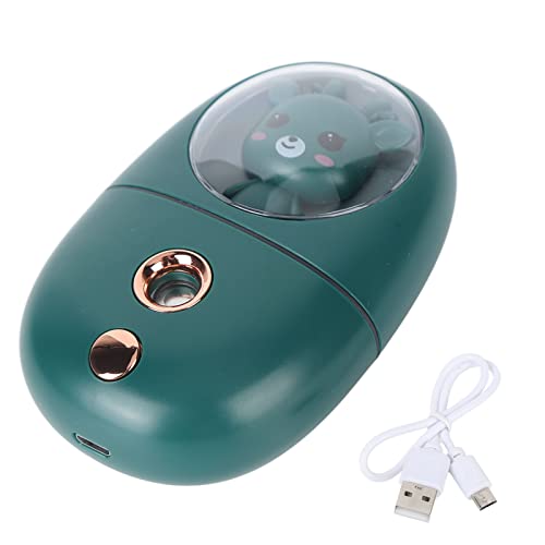 ERYUE Mini Humidificador Facial Recargable Lindo de la Cara del Rociador USB de la Niebla para Viajar 35ml 500mah (Verde)