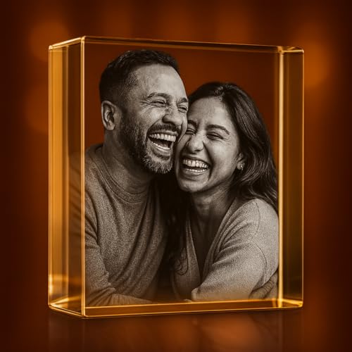 Personalized Custom 2D/3D Photo Etched Engraving on Medium Rectangle Crystal