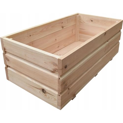 YOURSGARTEN Jardinera Elevada de Madera para Exterior – Macetero Grande para Flores y Plantas, Entrega Montada, Lista para Usar- 80x40x30cm- Naturaleza