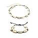 Produktbild Kentop Muschel Schmuck Set Damen Natürliches Muschel-Armband Bohemia Armbänder und Handgemachte Anhänger Kette Choker Seil Halskette size Gold-Shell (Schwarzes Seil)