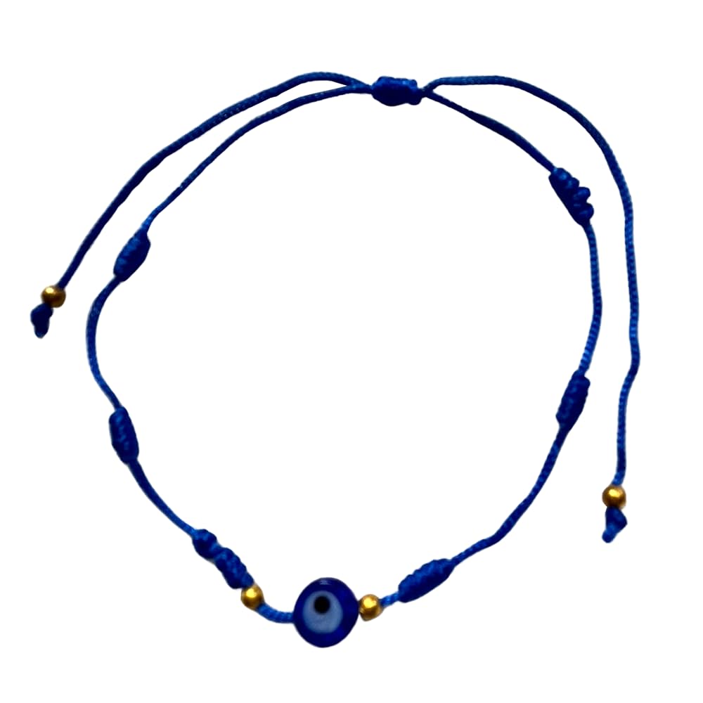 VIE Evil Eye Seven-Knot Thread Braided Bracelet, Blue