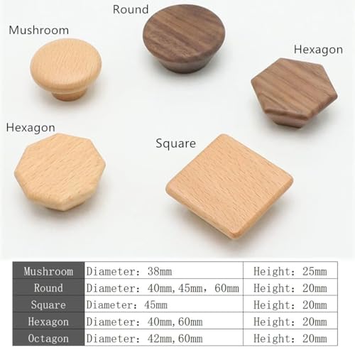 Pomos redondos de madera de 60 mm para renovar tus muebles fácilmente 7
