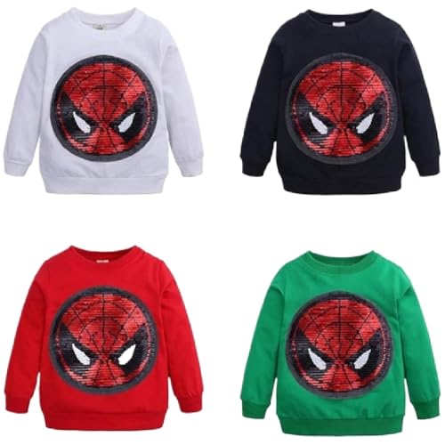 Quenny Children's Sweater, Cartoon Long Sleeve Reversible Sequin T-Shirt