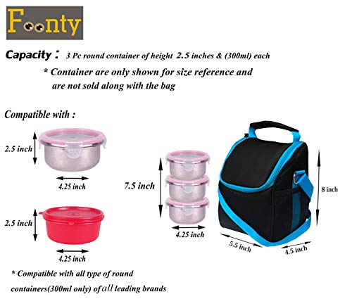 Image of Foonty Office Use Women Waterproof Lunch Bag /Tiffin Bag (Black,FFFLB8021A)