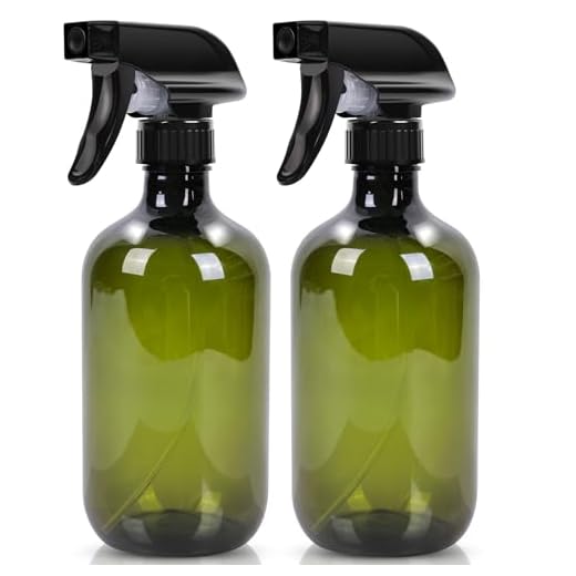 Calvalor Cleaning Spray Bottles for Plants Misters Inside, 2 Pack 16.9 oz Squirt, Water Spray Bottle Mist Sprayer, No Leak Hair Mister Empty Adjustable Nozzle (Green)