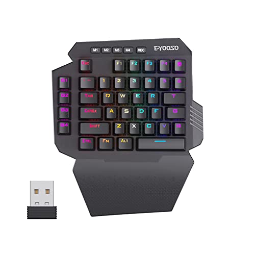 Teclado Gamer Wireless One Handed HUO JI 2.4Ghz USB