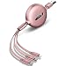 Produktbild CAFELE 3-in-1-Multi-Ladekabel für iP- und Micro-USB und Typ C, einziehbar, 1,2 m Länge mit 5 Grades frei einstellbare Länge