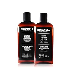 Brickell Men’s Products Enhancing Gel Anti-Aging Routine, Gel Facial Cleanser and Gel Face Moisturizer, Men’s Skin Care Gift Set