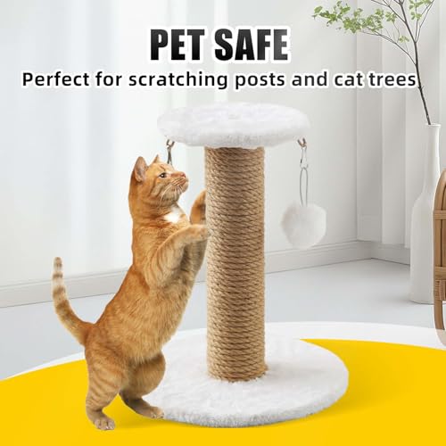 Image of Natural Jute Twine, 8MM x 50FT Jute Rope Roll, Heavy Duty Thick Twine for Cat Scratching Post, Bundling, Gardening and DIY Crafts