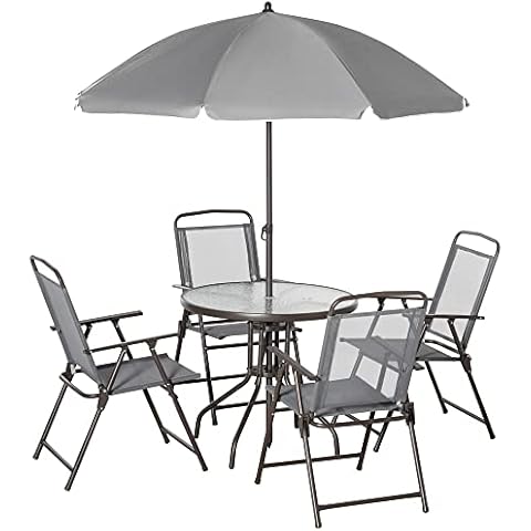 Outsunny 6 Piece Garden Dining Set with Umbrella Cover