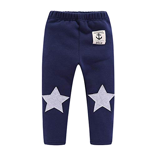 Mud Kingdom Little Boys Winter Pants Fleece Lined Tight Fit Star Size 6/7 Navy
