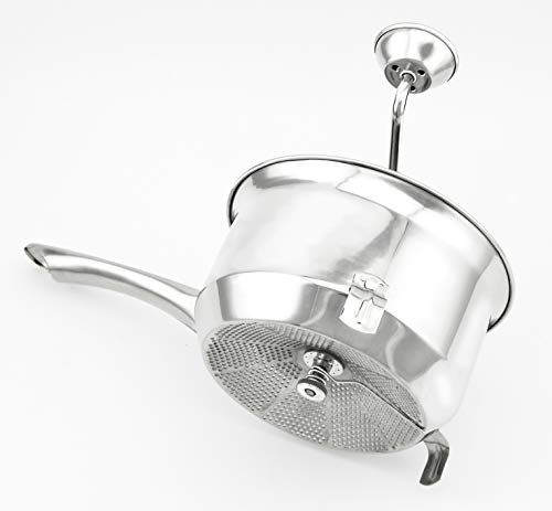 Pasapurés MAGEFESA Doux Acero Inoxidable. Colador Profesional de Ø 18 CM. Desmontable, Apto para lavavajillas, manivela giratoria ergonómica, hélice con Cuchilla precisión