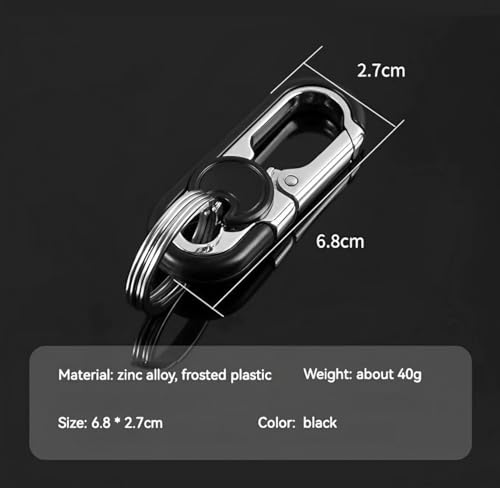 CHRIS GOOD Men's Car Key Chain 3pcs, Personalized Creative Stainless Steel Car Keychain for Men Black