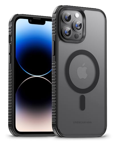 UNBREAKcable für iPhone 14 Pro Hülle für MagSafe, Eingebauter Magnetring, Stoßfest in Militärqualität, rutschfest Kratzfest Handyhülle für iPhone 14 Pro Case 6,1 Zoll, Schwarz
