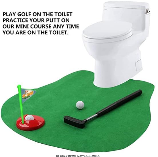 Toilet Golf Game, Bathroom Mini Golf Set, Novelty Gag Gift for Golfers, Dad Gifts, White Elephant