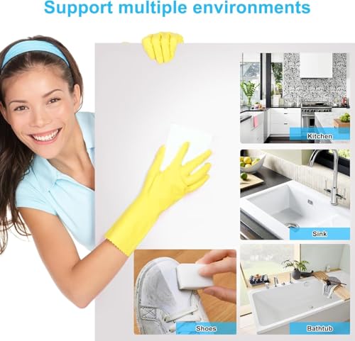 Image of Magic Eraser Sponge Pack of 2 | Premium Melamine Cleaning Sponge | No Scratch Multi Surface Cleaner | Removes Tough Stains with Just Water | for Walls, Kitchen, Bathroom, Shoes & Switch Boards