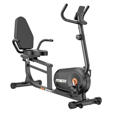 Dskeuzeew Grometro per la casa con 8 livelli di resistenza regolabili ergometro, cyclette, display LCD, sensori di frequenza cardiaca e schienale regolabile, portata 180 kg