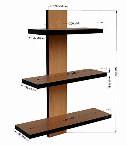 Image of Captiver Batten Engineered Wood Wall Mounted Home Decorative Shelf Racks Stands (Beech) Home Living Room Kitchen Office Multipurpose Display Bookshelf Bookshelves Bookends