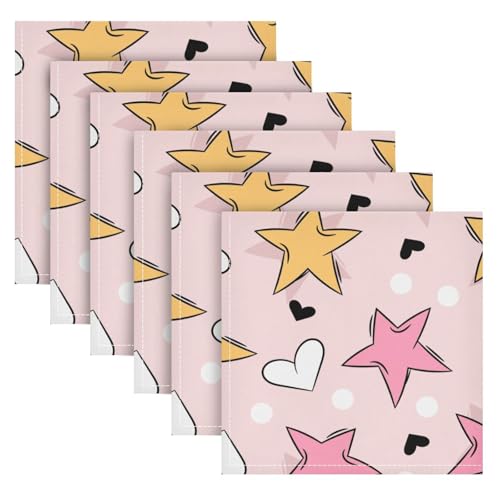 Set de 6 Servilletas de Tela Estrellas Cute 20x20 in miniatura 2