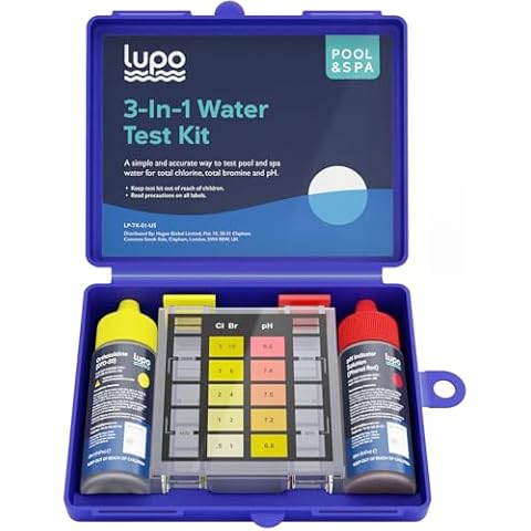 Lupo 3-in-1 Pool Test Kit | Pool Testing Kit for Residential Swimming Pools & Spas for Testing Total Chlorine, Total Bromine & pH | Chemical Test Kit for Quick & Accurate at-Home Pool Water Testing Cover