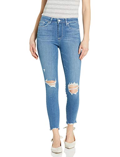PAIGE Women's Hoxton Transcend High Rise Ultra Skinny Ankle Jean, Glacial Destructed Eroded Hem, 27