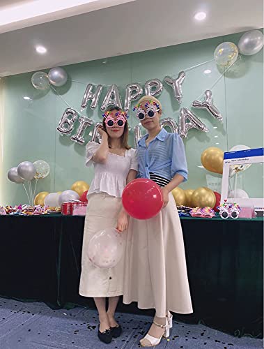 2 Packs Happy Birthday Sunglasses,Birthday Photo Props Funny Novelty Glasses, Birthday Party for Kids and Adults2