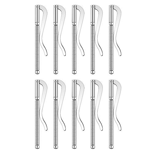 WUTA Federklammer, Messing + Edelstahl, schmal, Leder, börse, Bastelbedarf, offene Spule, halter, Klemme, Silber (10 Stück) Cover