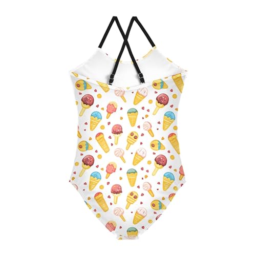 Girl 1-Piecing Swimsuits Teen Bathing Suits for Girls Toddler Swim Suit for Girls Beach Swimwear Ice Cream2