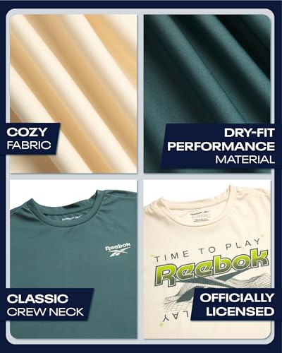 Reebok Boys Shirts - 2 Pack Active Performance Dry Fit T Shirts for Boys - Athletic Training Tops for Kids (8-20)3
