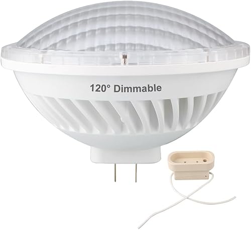 BAOMING Bombilla LED Par56 regulable de 28 W, blanco cálido suave (2700  3000 K) base GX16D de 120 V, luz de inundación ancha de 120, luz halógena