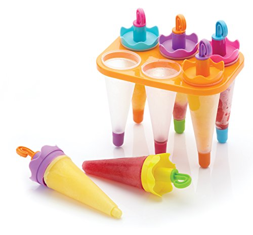 KitchenCraft Ice Lolly Mould with 6 Reusable Umbrella Style Sticks, Plastic, Multi Colour - Image 3