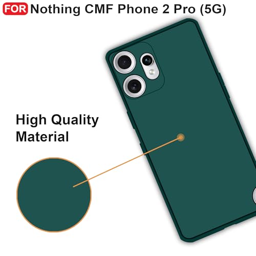 Image of CEDO Back Cover for Nothing CMF Phone 2 Pro (5G) | Camera Bump Protection & Inner Velvet Fabric Lining | Ultra Slim Matte Soft Rubberised Case Cover (Green)