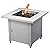 Endless Summer 30 Inch Square Outdoor 50,000 BTU LP Gas Fire Pit Table with Steel Mantel, Slate Finish, and Black Fire Glass, Gray