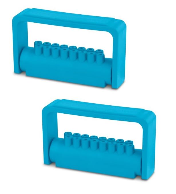 American Goods 2Pcs Dental Bur Caddy for 16 Bur Blocks Autoclavable 275°F Dental Color Code Bur Block Holder Silicone Organizer (Neon Blue)