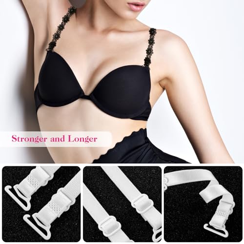 3 Pairs Women's Bra Straps Replacement Elastic Bra Shoulder Straps Non-Slip Lingerie Straps for Women Girls Tops Dress3