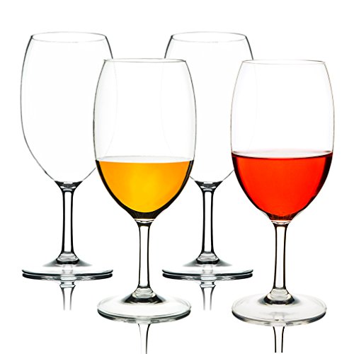 MICHLEY Unbreakable Wine Glasses, 100% Tritan Plastic Shatterproof Large Wine Glasses 20 oz, Set of 4