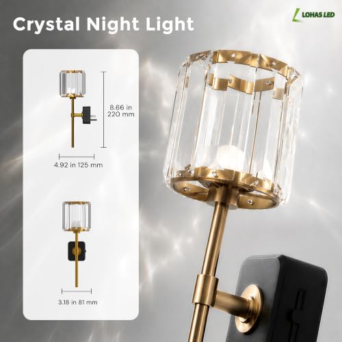 Image of L LOHAS LED Night Lights Plug into Wall,Crystal Acrylic Cylinder Nightlight
