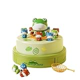 Miracland Turntable Bouncing Frog Toy Set, Electric Pop-up Frog Toy Parent-Child Interactive Bouncing Frog Catch Toy Popping Frogs Toy Concentration Training Toy