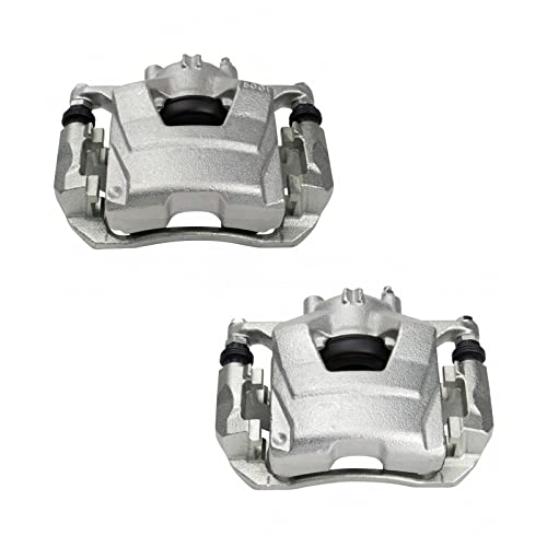 Image of TRQ Front Brake Caliper Set Zinc Coated Brackets Compatible with 2011-2015 Chevrolet Cruze 2016 Cruze Limited 2012-2017 Sonic