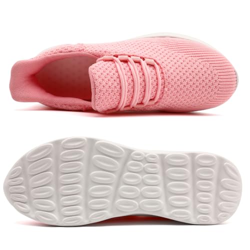 Image of DLWKIPV Womens Walking Running Shoes Tennis Slip On Sneakers Gym Workout Sport Lightweight Breathable Mesh Comfortable Casual