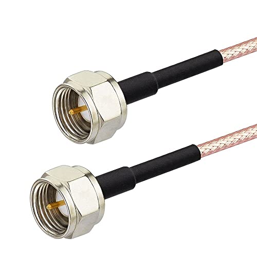 SUPERBAT 3ft F-Type Coax Cable, 75 Ohm RG179, Male to Male, for TV, Modem, Tuner, Satellite, Digital TV Aerial, Broadband, High-Speed Internet