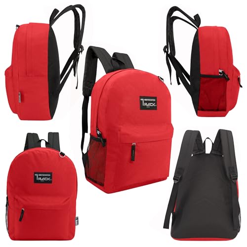 24-Pack 17" Classic Backpacks for Kids - Bookbags in Bulk for Elementary, Middle, and High School Students, Red3