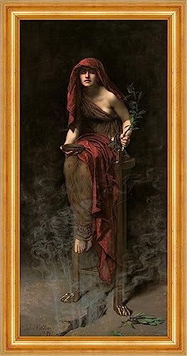 Biller Antik Sacerdotisa of Delphi John Collier Sacerdotisa Oráculo Humo B A3 02607 enmarcado